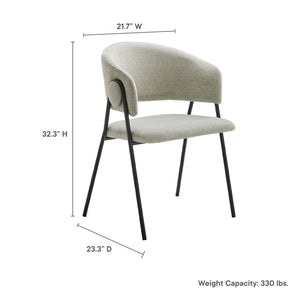 Modway Furniture Nella Upholstered Chenille Dining Chairs Set of 2 - Vintage Mid-Century Style with Comfort and Elegance Taupe Black EEI-7045-TAU-BLK