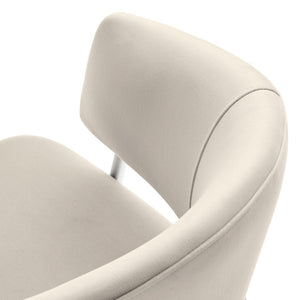 Modway Furniture Nella Upholstered Performance Velvet Dining Chair Set of 2 - Stylish Mid-Century Comfort & Elegance Almond Silver EEI-7046-ALM-SLV