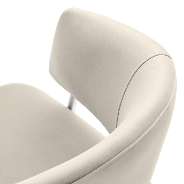 Modway Furniture Nella Upholstered Performance Velvet Dining Chair Set of 2 - Stylish Mid-Century Comfort & Elegance Almond Silver EEI-7046-ALM-SLV