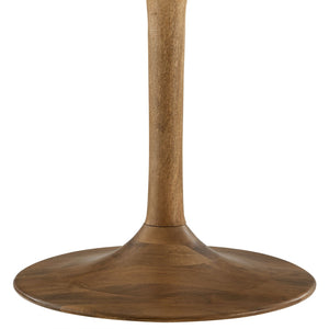 Modway Furniture Lippa 48" Round Solid Wood Dining Table – Rustic Mango Design with Tulip Base for Modern Spaces Natural EEI-7051-NAT