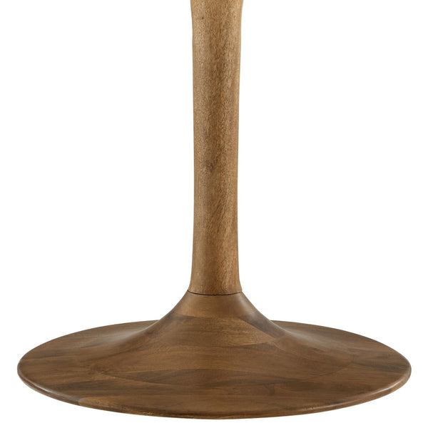 Modway Furniture Lippa 48" Round Solid Wood Dining Table – Rustic Mango Design with Tulip Base for Modern Spaces Natural EEI-7051-NAT