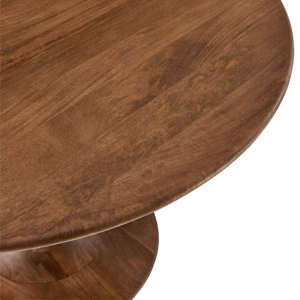 Modway Furniture Lippa 48" Round Solid Wood Dining Table – Rustic Mango Design with Tulip Base for Modern Spaces Walnut EEI-7051-WAL