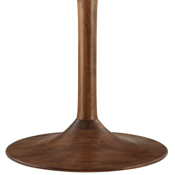Modway Furniture Lippa 48" Round Solid Wood Dining Table – Rustic Mango Design with Tulip Base for Modern Spaces Walnut EEI-7051-WAL