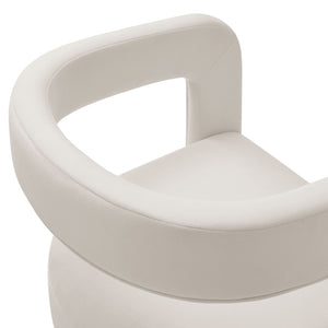 Modway Furniture Winslow Barrel Performance Velvet Dining Chair - Modern Comfort with Stain-Resistant Upholstery Alabaster EEI-7052-ALA