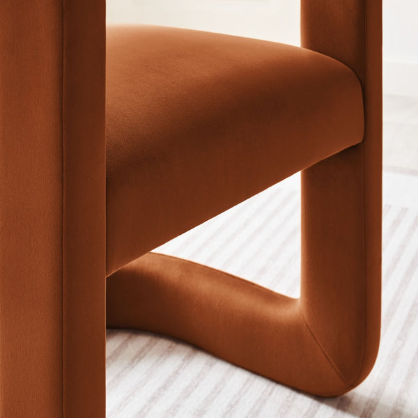 Modway Furniture Winslow Barrel Performance Velvet Dining Chair - Modern Comfort with Stain-Resistant Upholstery Rust EEI-7052-RUS