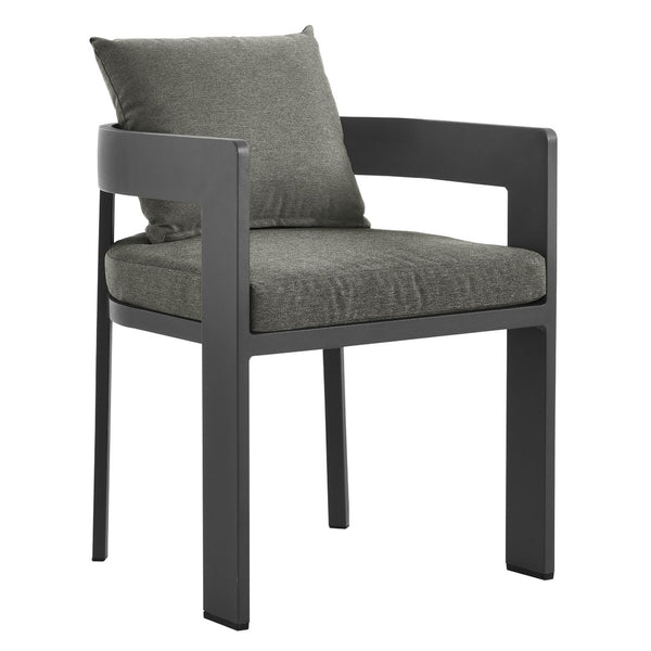 Modway Furniture Tahoe Outdoor Patio Aluminum Dining Chair - Stylish, Durable Seating for Modern Outdoor Spaces Gray Charcoal EEI-7053-GRY-CHA