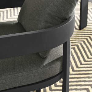 Modway Furniture Tahoe Outdoor Patio Aluminum Dining Chair - Stylish, Durable Seating for Modern Outdoor Spaces Gray Charcoal EEI-7053-GRY-CHA