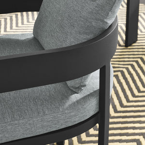 Modway Furniture Tahoe Outdoor Patio Aluminum Dining Chair - Stylish, Durable Seating for Modern Outdoor Spaces Gray Gray EEI-7053-GRY-GRY