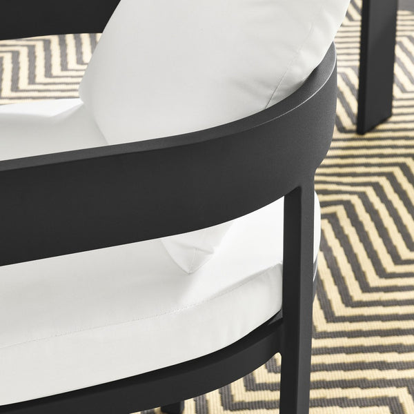 Modway Furniture Tahoe Outdoor Patio Aluminum Dining Chair - Stylish, Durable Seating for Modern Outdoor Spaces Gray White EEI-7053-GRY-WHI