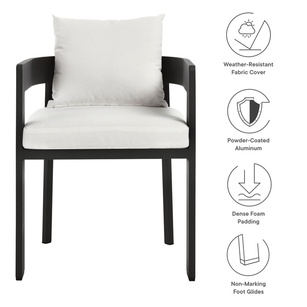 Modway Furniture Tahoe Outdoor Patio Aluminum Dining Chair - Stylish, Durable Seating for Modern Outdoor Spaces Gray White EEI-7053-GRY-WHI