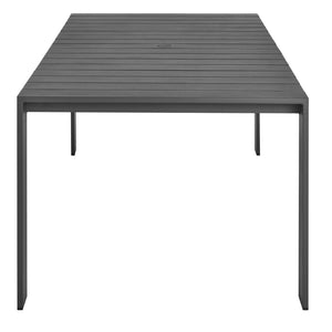 Modway Furniture Tahoe Rectangular Outdoor Aluminum Dining Table - Stylish, Durable, and Umbrella Ready for 8 Guests EEI-7054-GRY