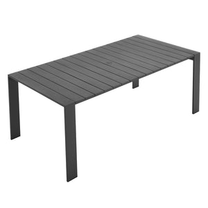 Modway Furniture Tahoe Rectangular Outdoor Aluminum Dining Table - Stylish, Durable, and Umbrella Ready for 8 Guests EEI-7054-GRY
