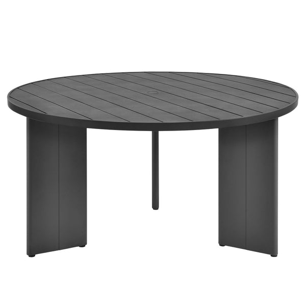 Modway Furniture Tahoe Round Aluminum Outdoor Dining Table – Weather-Resistant, Stylish, Seats 4, Easy Assembly EEI-7055-GRY