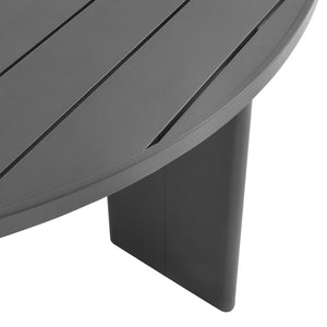 Modway Furniture Tahoe Round Aluminum Outdoor Dining Table – Weather-Resistant, Stylish, Seats 4, Easy Assembly EEI-7055-GRY