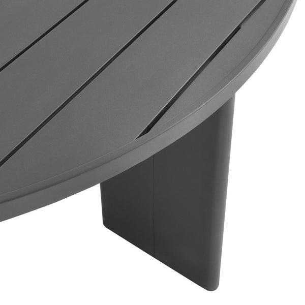 Modway Furniture Tahoe Round Aluminum Outdoor Dining Table – Weather-Resistant, Stylish, Seats 4, Easy Assembly EEI-7055-GRY