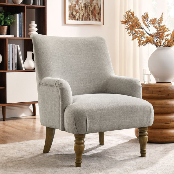 Modway Furniture Ellington Fabric Upholstered Accent Armchair – Classic Comfort with Timeless Elegance for Any Space Linen EEI-7057-LIN
