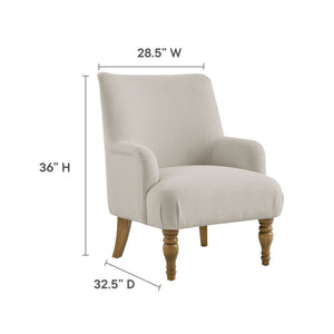 Modway Furniture Ellington Fabric Upholstered Accent Armchair – Classic Comfort with Timeless Elegance for Any Space Salt EEI-7057-SAL