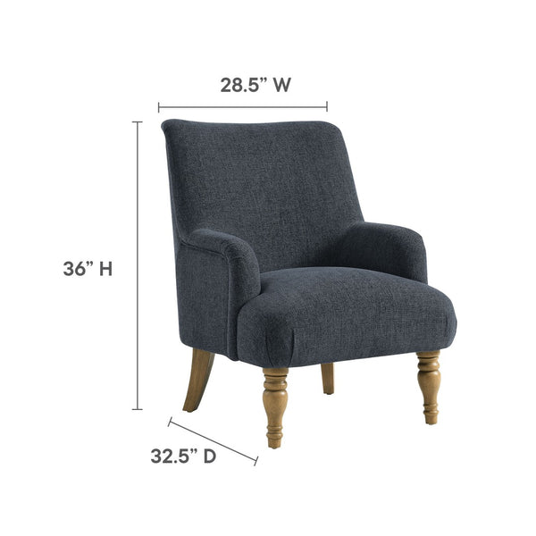 Modway Furniture Ellington Fabric Upholstered Accent Armchair – Classic Comfort with Timeless Elegance for Any Space Slate Blue EEI-7057-SLB