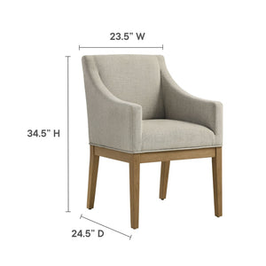 Modway Furniture Alton Fabric Upholstered Dining Armchair – Modern Comfort for Dining Rooms & Living Spaces Linen Natural EEI-7058-LIN-NAT