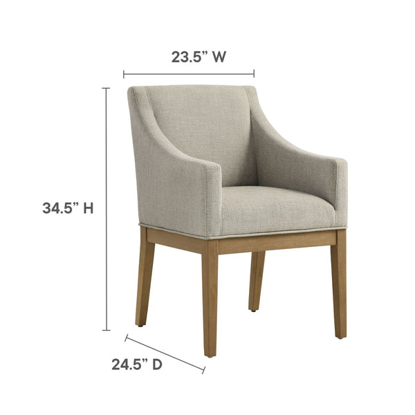 Modway Furniture Alton Fabric Upholstered Dining Armchair – Modern Comfort for Dining Rooms & Living Spaces Linen Natural EEI-7058-LIN-NAT