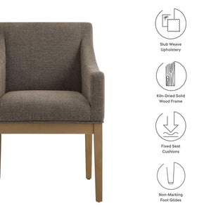 Modway Furniture Alton Fabric Upholstered Dining Armchair – Modern Comfort for Dining Rooms & Living Spaces Mocha Natural EEI-7058-MOC-NAT
