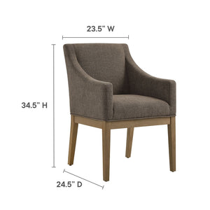 Modway Furniture Alton Fabric Upholstered Dining Armchair – Modern Comfort for Dining Rooms & Living Spaces Mocha Natural EEI-7058-MOC-NAT