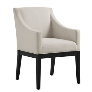 Modway Furniture Alton Fabric Upholstered Dining Armchair – Modern Comfort for Dining Rooms & Living Spaces Salt Black EEI-7058-SAL-BLK