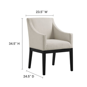 Modway Furniture Alton Fabric Upholstered Dining Armchair – Modern Comfort for Dining Rooms & Living Spaces Salt Black EEI-7058-SAL-BLK
