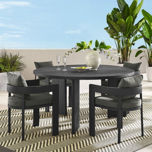 Modway Furniture Tahoe 5-Piece Outdoor Aluminum Dining Set - Stylish, Durable, Weather-Resistant for Everyday Use Gray Charcoal EEI-7060-GRY-CHA-SET