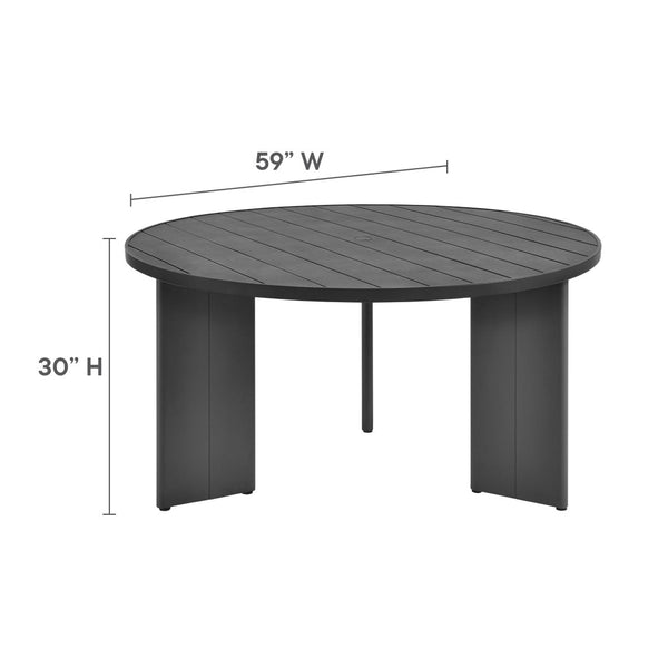 Modway Furniture Tahoe 5-Piece Outdoor Aluminum Dining Set - Stylish, Durable, Weather-Resistant for Everyday Use Gray Charcoal EEI-7060-GRY-CHA-SET