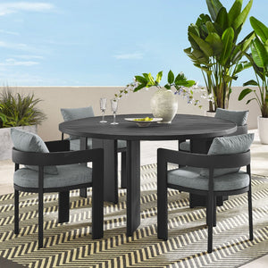 Modway Furniture Tahoe 5-Piece Outdoor Aluminum Dining Set - Stylish, Durable, Weather-Resistant for Everyday Use Gray Gray EEI-7060-GRY-GRY-SET