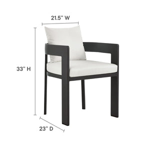 Modway Furniture Tahoe 5-Piece Outdoor Aluminum Dining Set - Stylish, Durable, Weather-Resistant for Everyday Use Gray White EEI-7060-GRY-WHI-SET