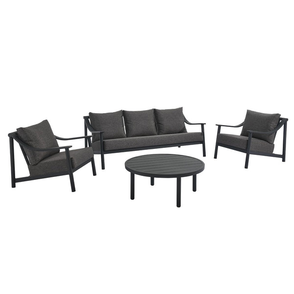 Modway Furniture Terrace 4-Piece Outdoor Aluminum Patio Furniture Set with Cushions - Modern, Durable & Stylish EEI-7061-CAR-GPH