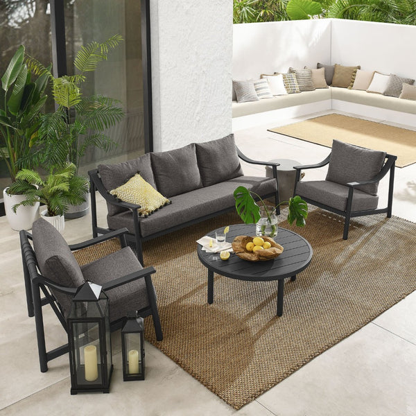 Modway Furniture Terrace 4-Piece Outdoor Aluminum Patio Furniture Set with Cushions - Modern, Durable & Stylish EEI-7061-CAR-GPH