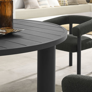 Modway Furniture Nautica 5-Piece Round Outdoor Patio Dining Set with Ergonomic Chairs for Ultimate Comfort and Style Charcoal Graphite EEI-7063-CHA-GPH