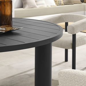 Modway Furniture Nautica 5-Piece Round Outdoor Patio Dining Set with Ergonomic Chairs for Ultimate Comfort and Style Ivory Graphite EEI-7063-IVO-GPH