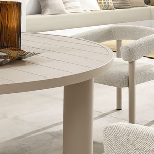 Modway Furniture Nautica 5-Piece Round Outdoor Patio Dining Set with Ergonomic Chairs for Ultimate Comfort and Style Ivory Taupe EEI-7063-IVO-TAU