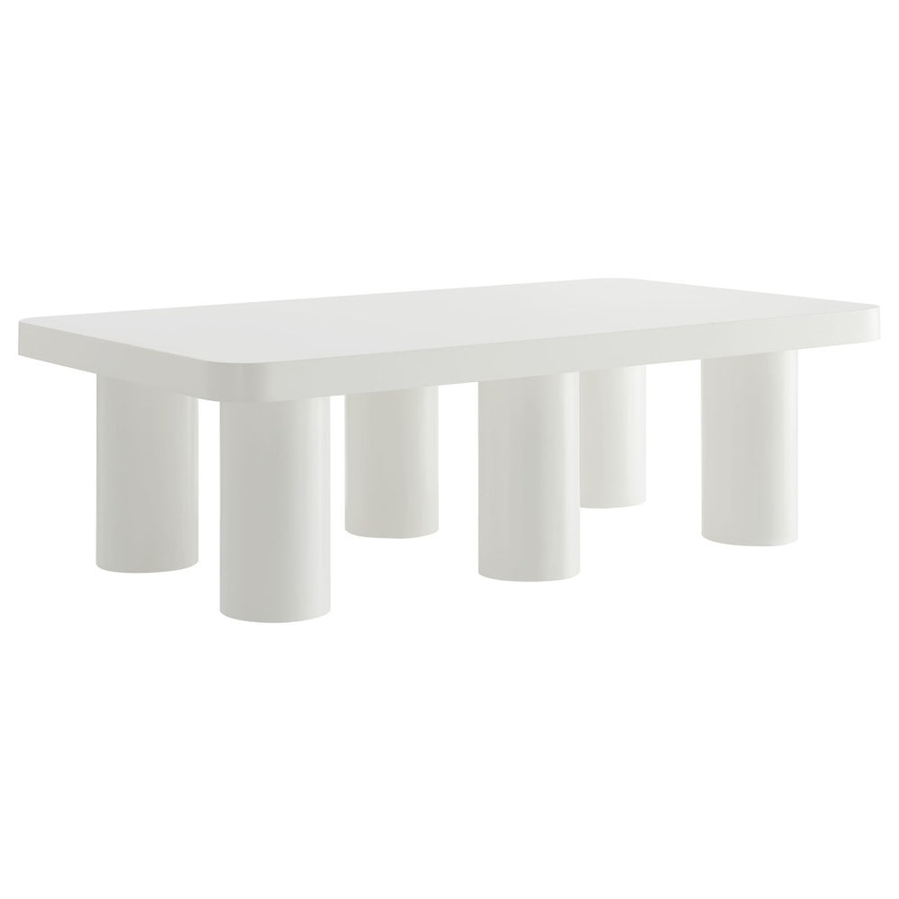 Modway Furniture Cleo 54" Rectangular Coffee Table - Modern Matte Design with Stylish Cylindrical Legs & Ample Space EEI-7072-WHI