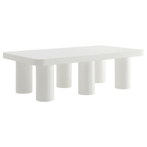 Modway Furniture Cleo 54" Rectangular Coffee Table - Modern Matte Design with Stylish Cylindrical Legs & Ample Space EEI-7072-WHI