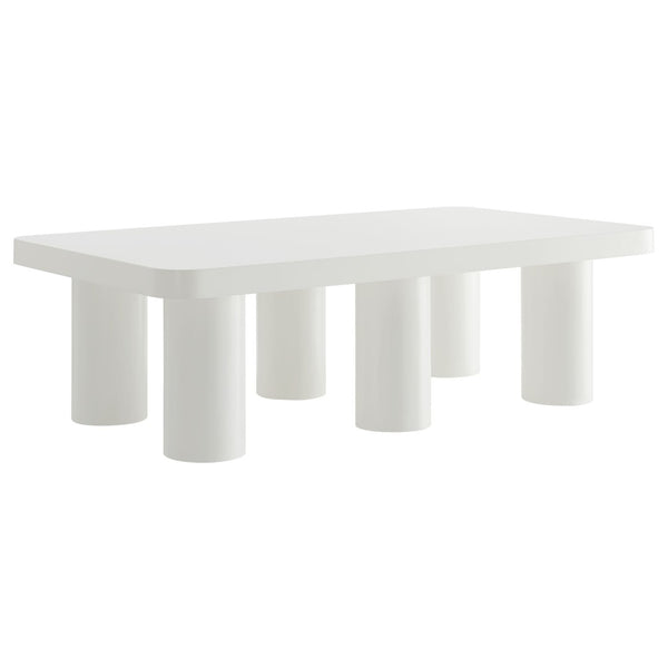 Modway Furniture Cleo 54" Rectangular Coffee Table - Modern Matte Design with Stylish Cylindrical Legs & Ample Space EEI-7072-WHI