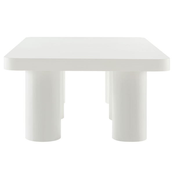 Modway Furniture Cleo 54" Rectangular Coffee Table - Modern Matte Design with Stylish Cylindrical Legs & Ample Space EEI-7072-WHI