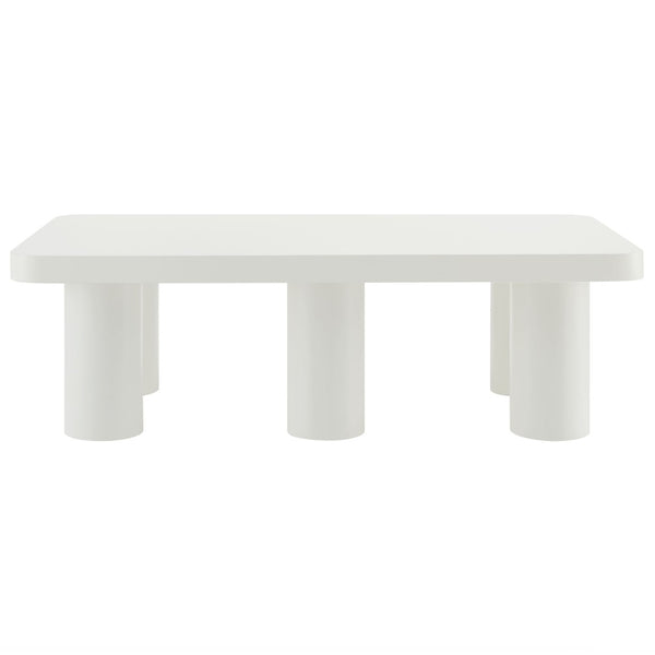 Modway Furniture Cleo 54" Rectangular Coffee Table - Modern Matte Design with Stylish Cylindrical Legs & Ample Space EEI-7072-WHI