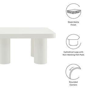 Modway Furniture Cleo 54" Rectangular Coffee Table - Modern Matte Design with Stylish Cylindrical Legs & Ample Space EEI-7072-WHI