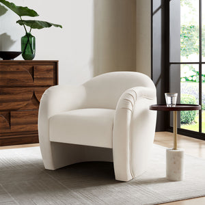 Modway Furniture Compose Elegant Performance Velvet Accent Chair – Stylish Barrel Design For Ultimate Comfort & Luxury White  Eei-7074-ala