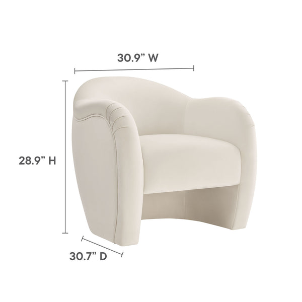 Modway Furniture Compose Elegant Performance Velvet Accent Chair – Stylish Barrel Design For Ultimate Comfort & Luxury White  Eei-7074-ala