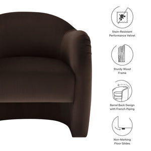 Modway Furniture Compose Elegant Performance Velvet Accent Chair – Stylish Barrel Design For Ultimate Comfort & Luxury Brown  Eei-7074-chb
