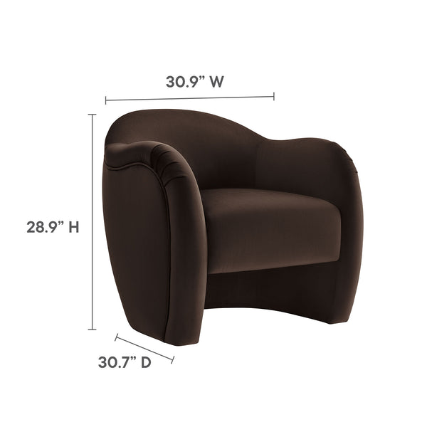 Modway Furniture Compose Elegant Performance Velvet Accent Chair – Stylish Barrel Design For Ultimate Comfort & Luxury Brown  Eei-7074-chb