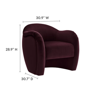 Modway Furniture Compose Elegant Performance Velvet Accent Chair – Stylish Barrel Design For Ultimate Comfort & Luxury Purple  Eei-7074-mul