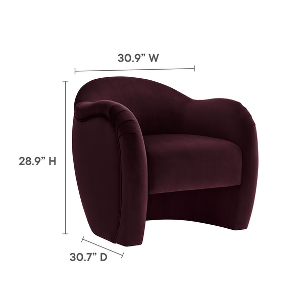 Modway Furniture Compose Elegant Performance Velvet Accent Chair – Stylish Barrel Design For Ultimate Comfort & Luxury Purple  Eei-7074-mul