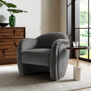 Modway Furniture Compose Elegant Performance Velvet Accent Chair – Stylish Barrel Design For Ultimate Comfort & Luxury Gray  Eei-7074-stg